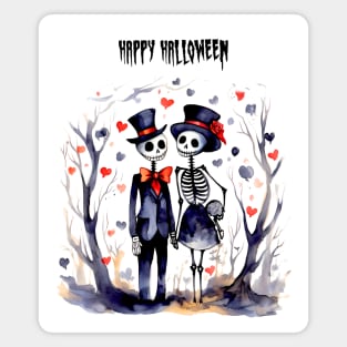 Happy Halloween: Halloween Skeletons in Love 2 Magnet